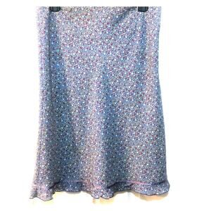 Express Periwinkle Floral Side Zip Skirt 5/6